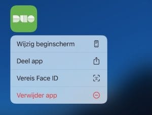 Image of iphone with a menu to choose from